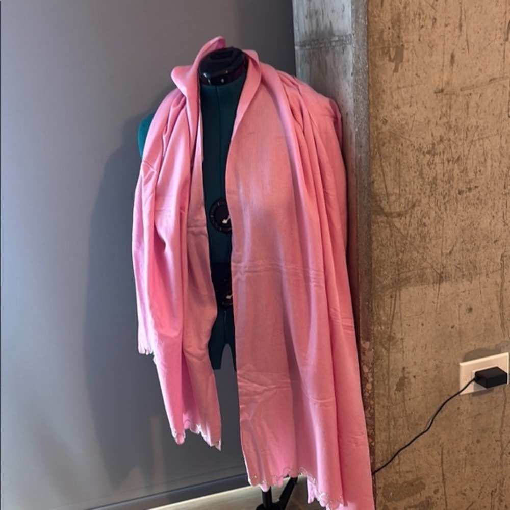 Pink shawls with white crystals
